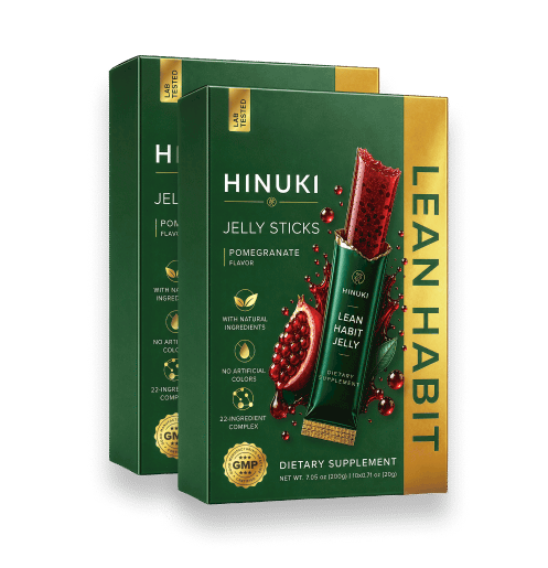 Hinuki bundel van 2 packs — twee groene Lean Habit jelly stick-dozen